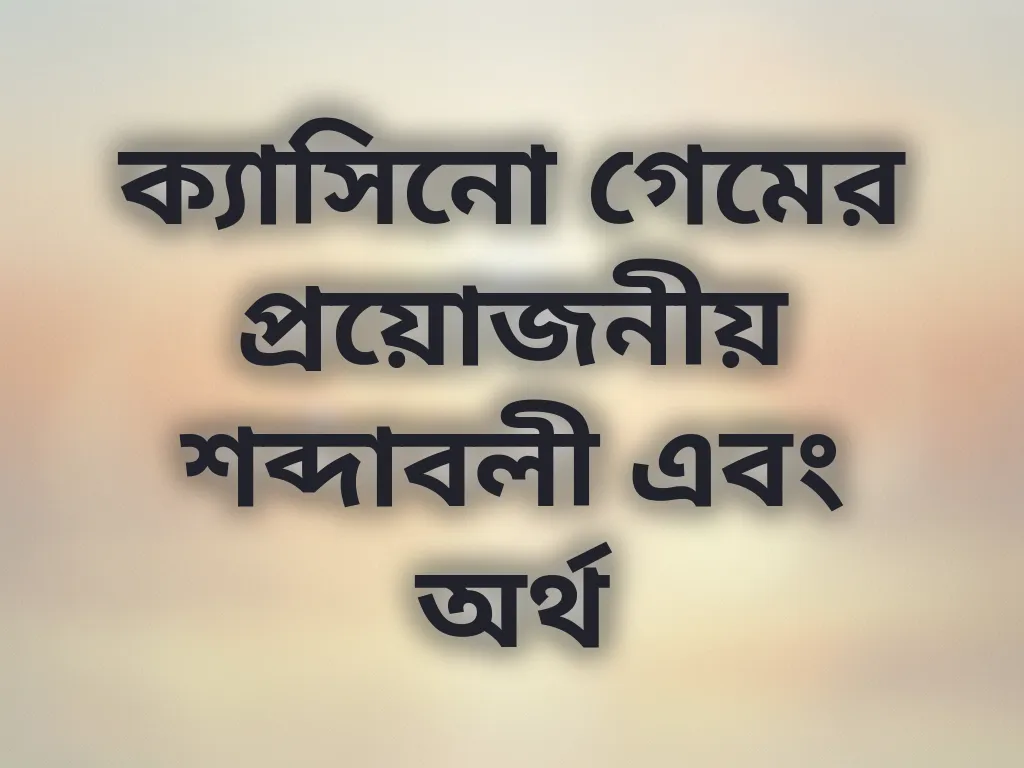 ক্যাসিনো টার্মিনোলজি